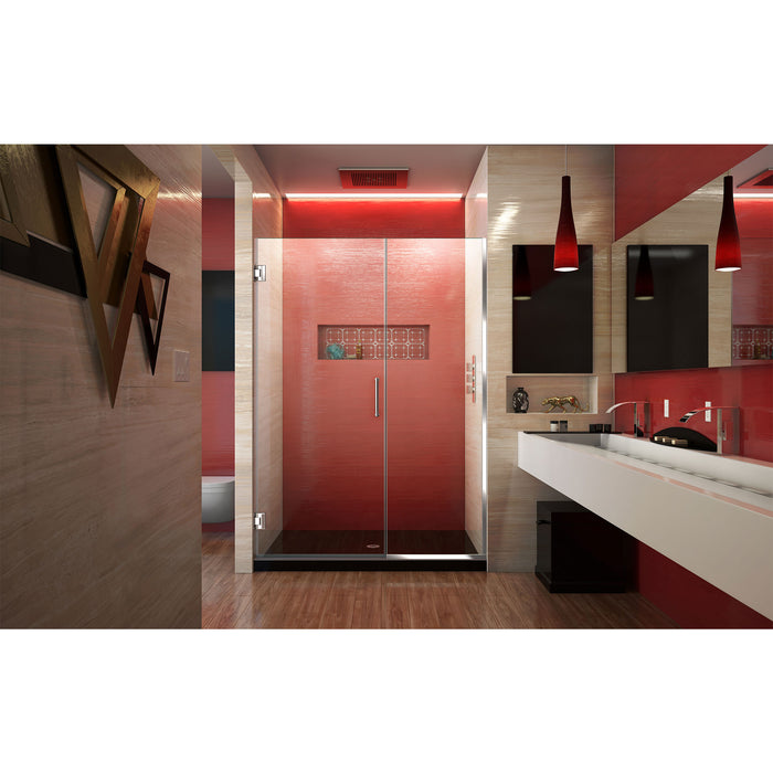 DreamLine SHDR-244657210-01 Unidoor Plus 46 1/2 - 47"W x 72"H Frameless Hinged Shower Door in Chrome