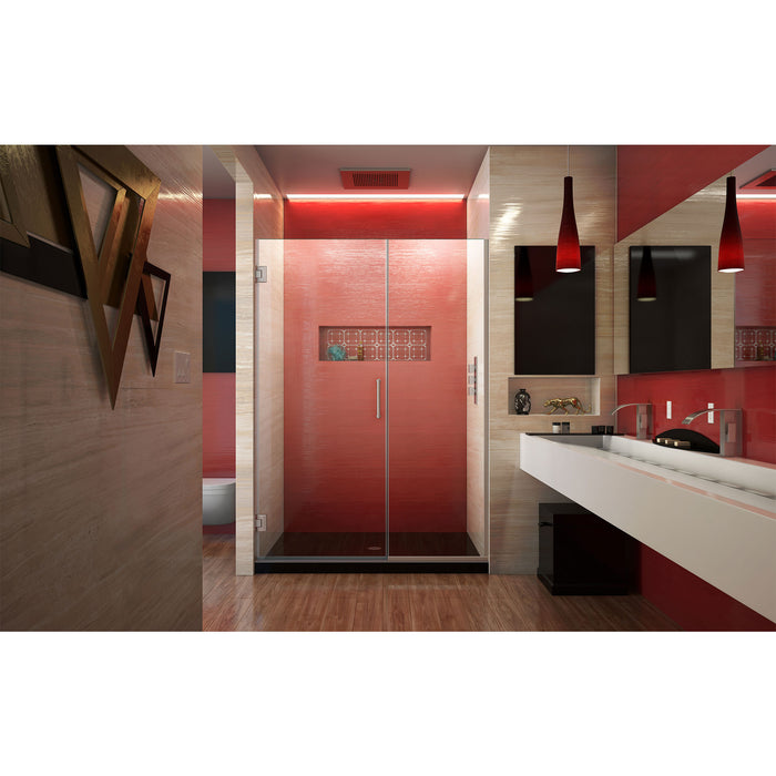 DreamLine SHDR-244957210-04 Unidoor Plus 49 1/2 - 50"W x 72"H Frameless Hinged Shower Door in Brushed Nickel