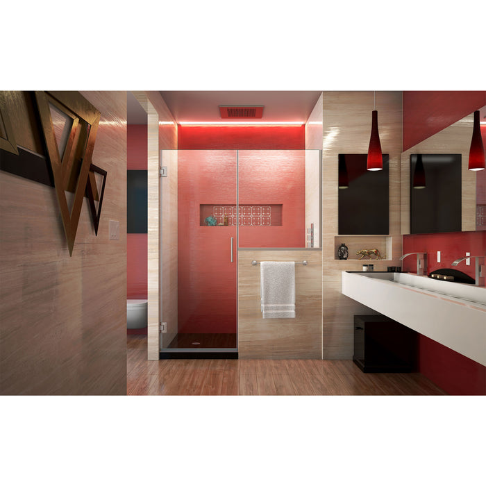 DreamLine SHDR-24233636-04 Unidoor Plus 59-59 1/2"W x 72"H Frameless Hinged Shower Door with 36" Half Panel in Brushed Nickel