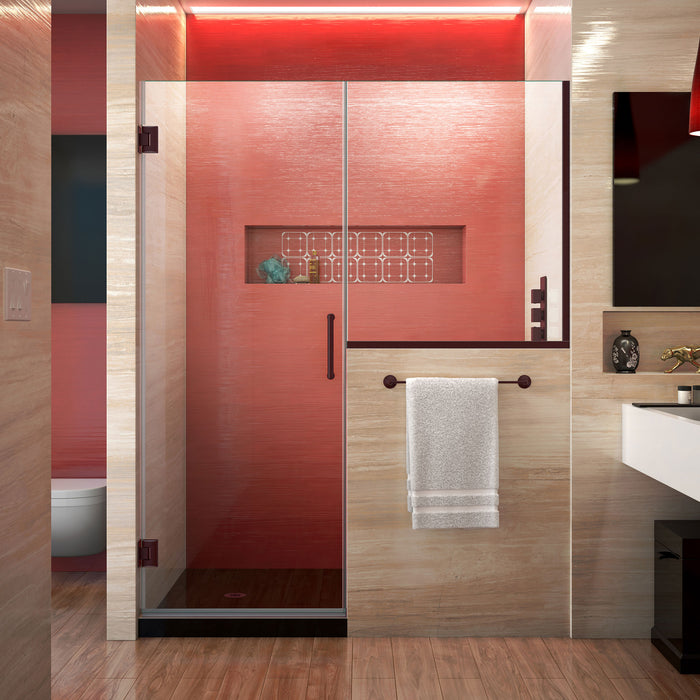 DreamLine SHDR-24232434-06 Unidoor Plus 47-47 1/2"W x 72"H Frameless Hinged Shower Door with 34" Half Panel in Oil Rubbed Bronze