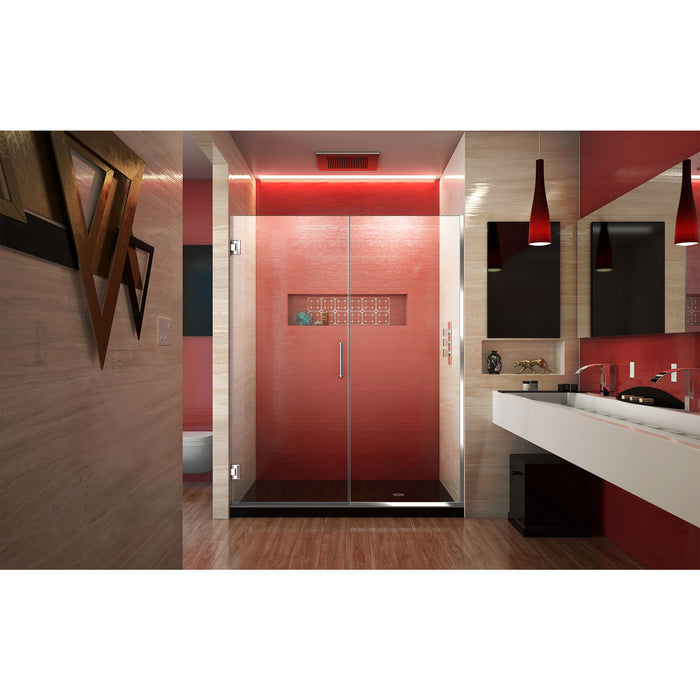DreamLine SHDR-245307210-01 Unidoor Plus 53-53 1/2"W x 72"H Frameless Hinged Shower Door in Chrome
