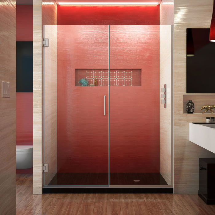 DreamLine SHDR-245957210-04 Unidoor Plus 59 1/2 - 60"W x 72"H Frameless Hinged Shower Door in Brushed Nickel