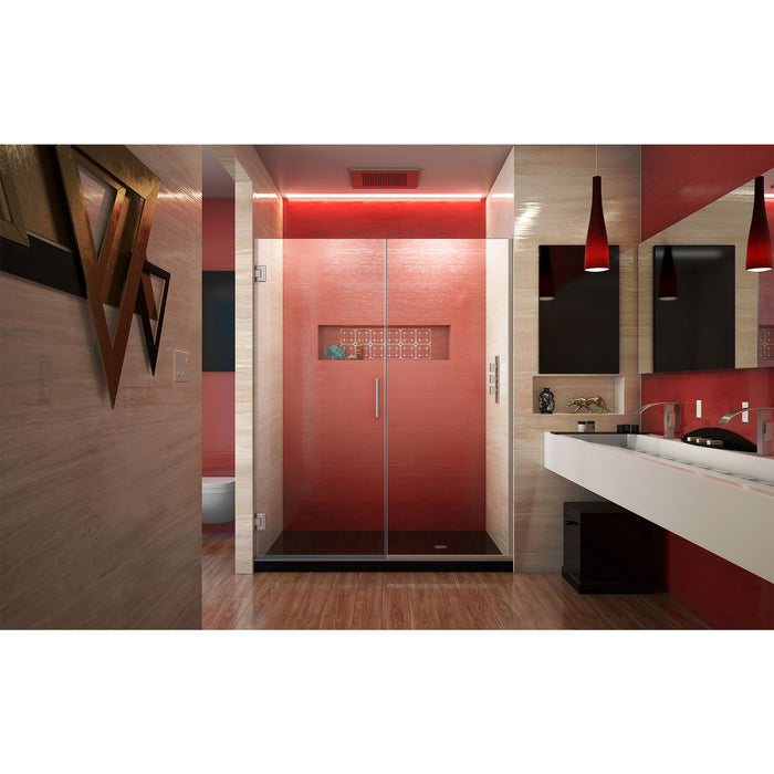 DreamLine SHDR-246007210-04 Unidoor Plus 60-60 1/2"W x 72"H Frameless Hinged Shower Door in Brushed Nickel