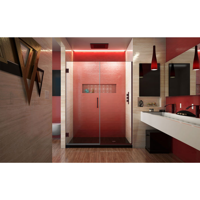 DreamLine SHDR-245357210-06 Unidoor Plus 53 1/2 - 54"W x 72"H Frameless Hinged Shower Door in Oil Rubbed Bronze