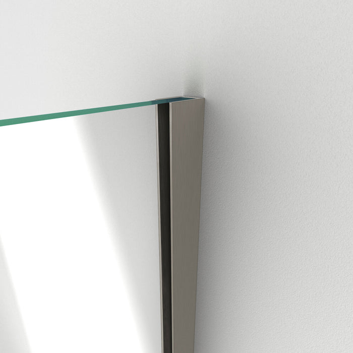 DreamLine SHEN-24385300-04 Unidoor Plus 38 1/2"W x 30 3/8"D x 72"H Frameless Hinged Shower Enclosure in Brushed Nickel