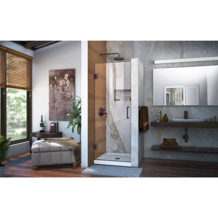 DreamLine SHDR-20277210F-06 Unidoor 27"W x 72"H Frameless Hinged Shower Door in Oil Rubbed Bronze