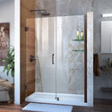 DreamLine SHDR-20537210S-06 Unidoor 53-54"W x 72"H Frameless Hinged Shower Door with Shelves in Oil Rubbed Bronze - Bath4All
