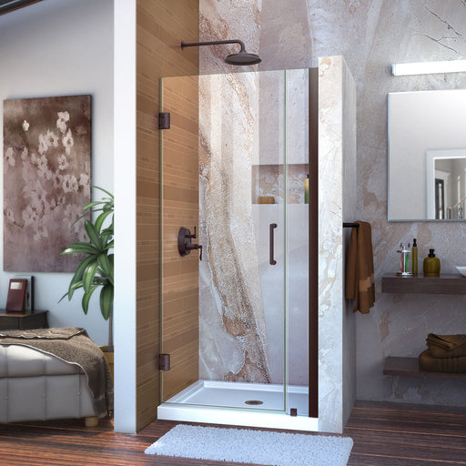 DreamLine SHDR-20317210-06 Unidoor 31-32"W x 72"H Frameless Hinged Shower Door in Oil Rubbed Bronze - Bath4All