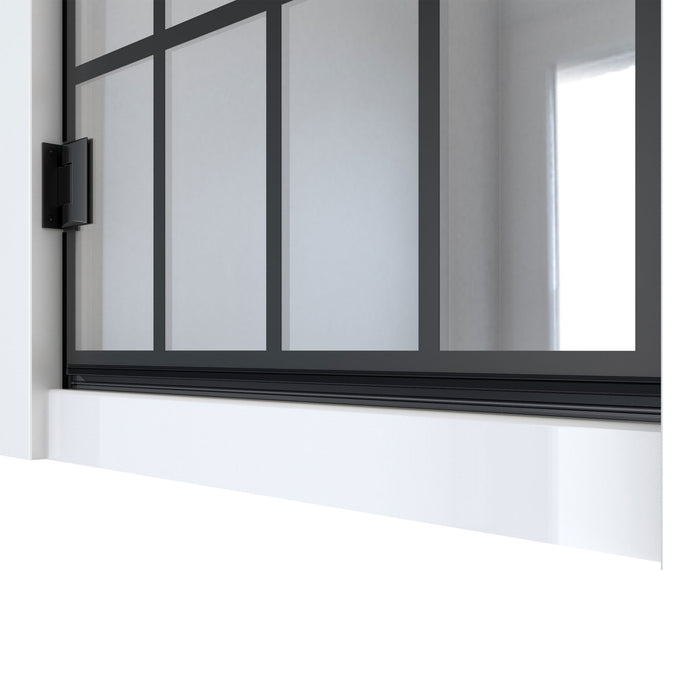 DreamLine SHDR-2428720-89 Unidoor Toulon 28"W x 72"H Frameless Hinged Shower Door in Satin Black