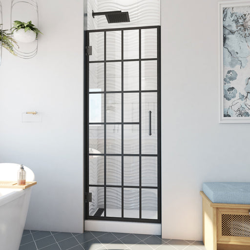 DreamLine SHDR-2424720-89 Unidoor Toulon Frameless Hinged Shower Door in Satin Black