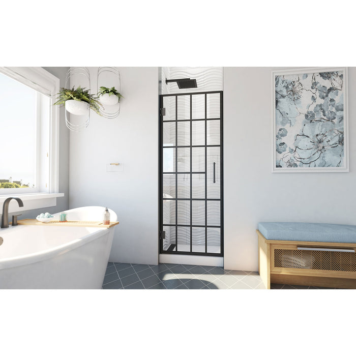 DreamLine SHDR-2424720-89 Unidoor Toulon 24"W x 72"H Frameless Hinged Shower Door in Satin Black