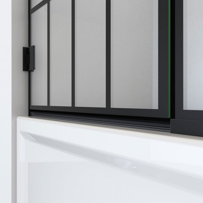 DreamLine SHDR-2458580-89 Unidoor Toulon 58"W x 58"H Frameless Hinged Tub Door in Satin Black