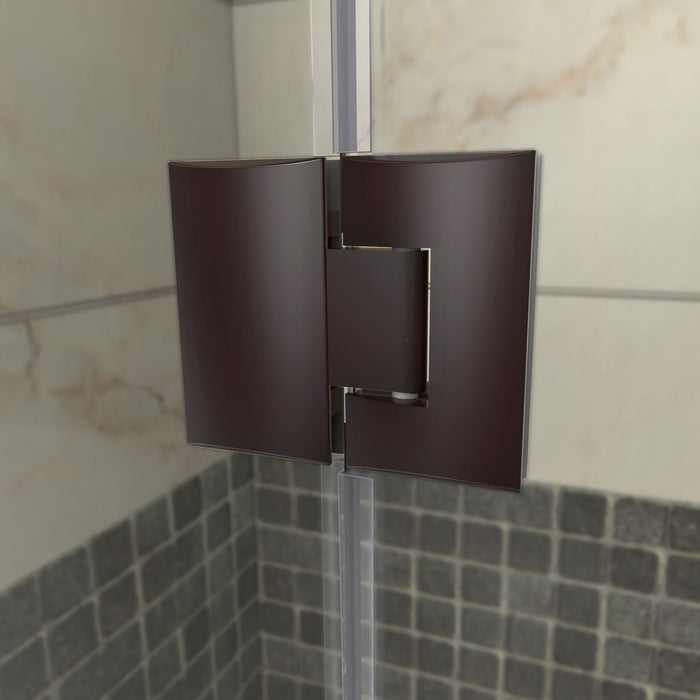 DreamLine D1272272-06 Unidoor-X 55-55 1/2"W x 72"H Frameless Hinged Shower Door in Oil Rubbed Bronze