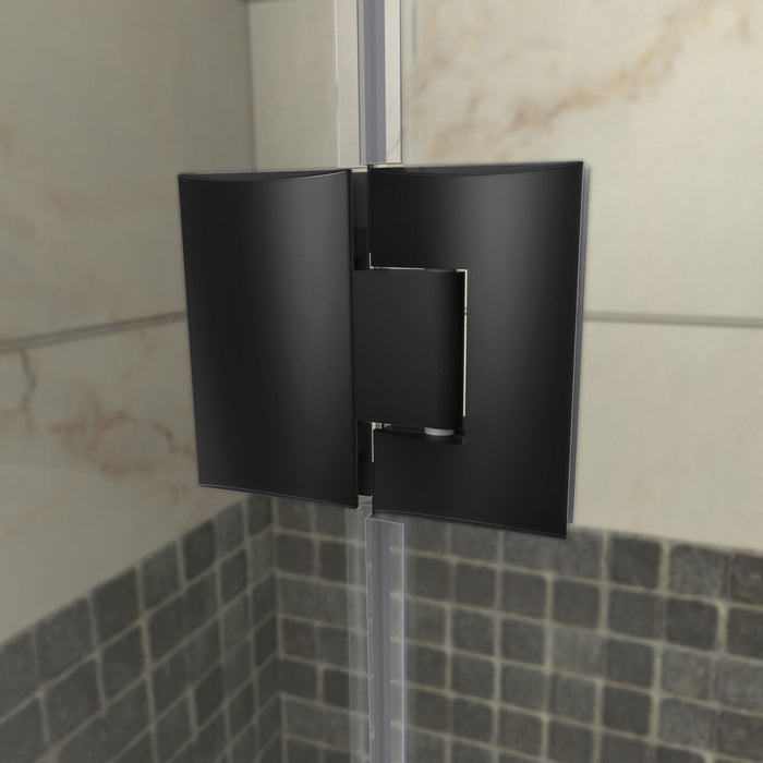 DreamLine E3270630R-09 Unidoor-X 57"W x 30 3/8"D x 72"H Frameless Hinged Shower Enclosure in Satin Black