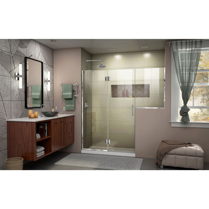 DreamLine D3242434L-01 Unidoor-X 72-72 1/2"W x 72"H Frameless Hinged Shower Door in Chrome