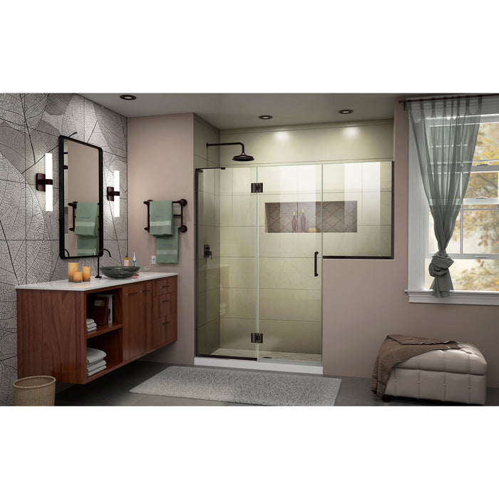 DreamLine D3242434L-06 Unidoor-X 72-72 1/2"W x 72"H Frameless Hinged Shower Door in Oil Rubbed Bronze