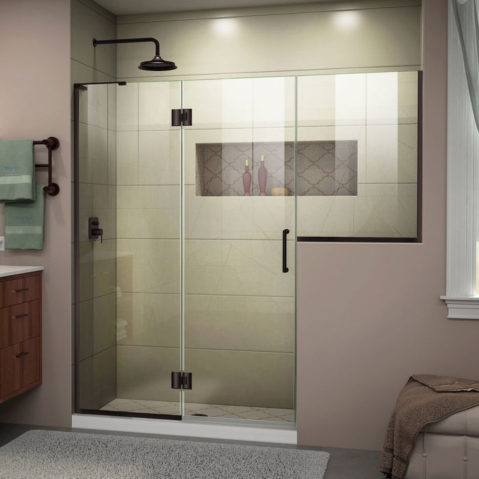 DreamLine D3232436L-06 Unidoor-X 71-71 1/2"W x 72"H Frameless Hinged Shower Door in Oil Rubbed Bronze