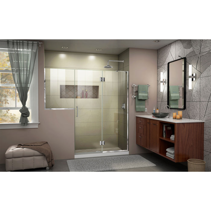 DreamLine D3242436R-01 Unidoor-X 72-72 1/2"W x 72"H Frameless Hinged Shower Door in Chrome