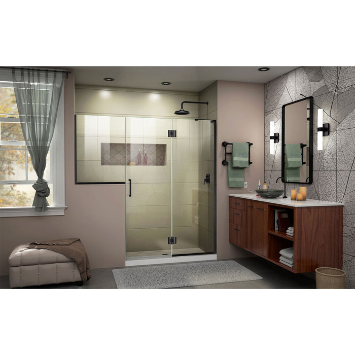 DreamLine D3242434R-09 Unidoor-X 72-72 1/2"W x 72"H Frameless Hinged Shower Door in Satin Black