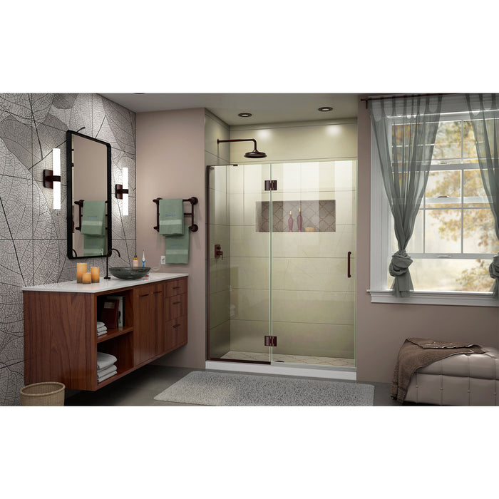 DreamLine D32472L-06 Unidoor-X 48"W x 72"H Frameless Hinged Shower Door in Oil Rubbed Bronze
