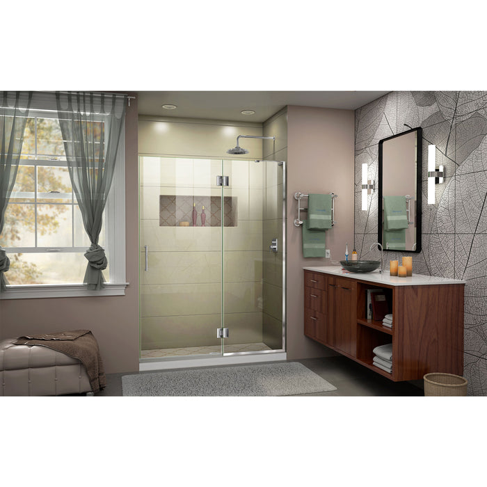 DreamLine D32772R-01 Unidoor-X 51"W x 72"H Frameless Hinged Shower Door in Chrome