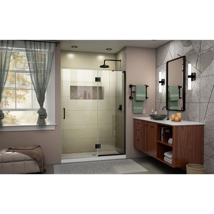 DreamLine D33072R-09 Unidoor-X 54"W x 72"H Frameless Hinged Shower Door in Satin Black