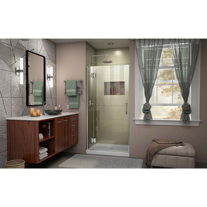 DreamLine D12372-04 Unidoor-X 29"W x 72"H Frameless Hinged Shower Door in Brushed Nickel