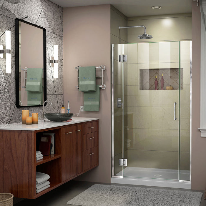 DreamLine D1250672-01 Unidoor-X 37-37 1/2"W x 72"H Frameless Hinged Shower Door in Chrome