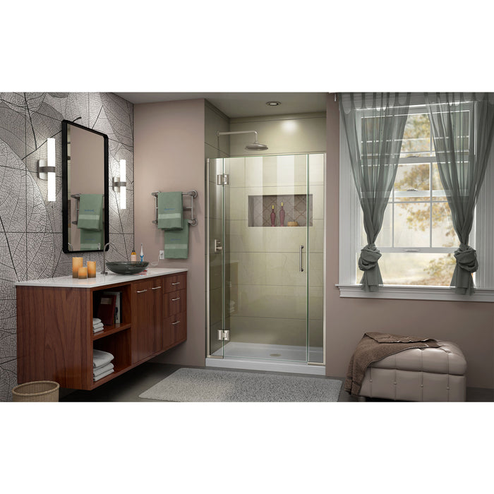 DreamLine D12306572-04 Unidoor-X 35 1/2-36"W x 72"H Frameless Hinged Shower Door in Brushed Nickel