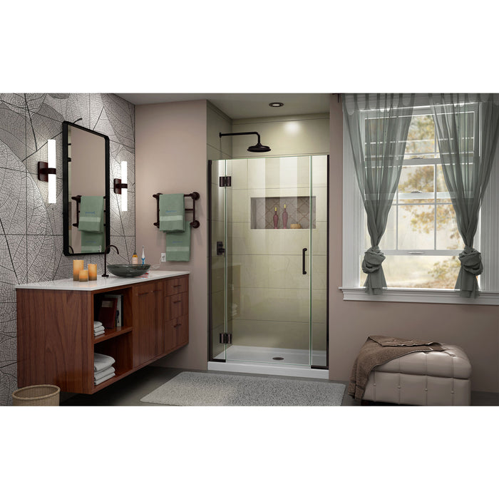 DreamLine D12306572-06 Unidoor-X 35 1/2-36"W x 72"H Frameless Hinged Shower Door in Oil Rubbed Bronze