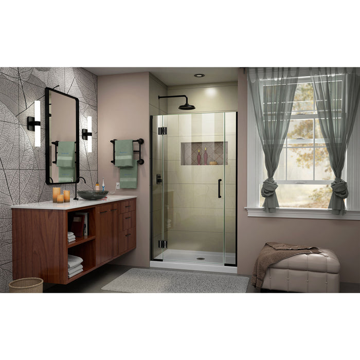 DreamLine D12306572-09 Unidoor-X 35 1/2-36"W x 72"H Frameless Hinged Shower Door in Satin Black