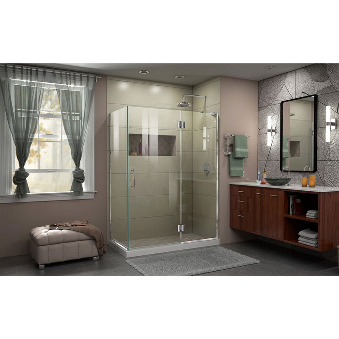 DreamLine E32430R-01 Unidoor-X 48 3/8"W x 30"D x 72"H Frameless Hinged Shower Enclosure in Chrome