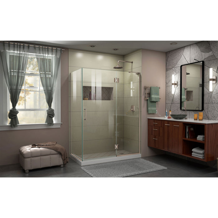 DreamLine E32330R-04 Unidoor-X 47 3/8"W x 30"D x 72"H Frameless Hinged Shower Enclosure in Brushed Nickel