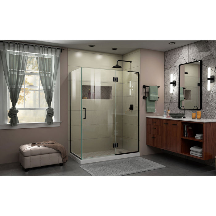 DreamLine E32430R-09 Unidoor-X 48 3/8"W x 30"D x 72"H Frameless Hinged Shower Enclosure in Satin Black
