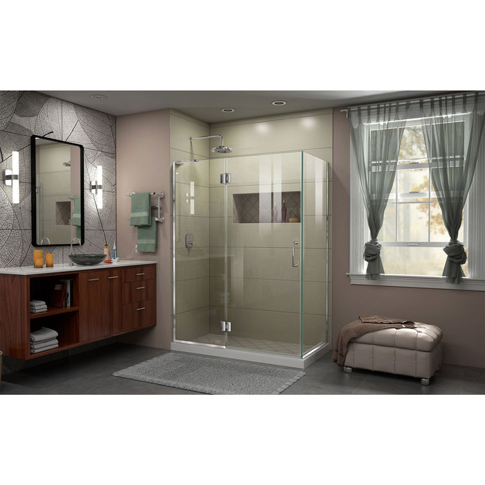 DreamLine E32430L-01 Unidoor-X 48 3/8"W x 30"D x 72"H Frameless Hinged Shower Enclosure in Chrome