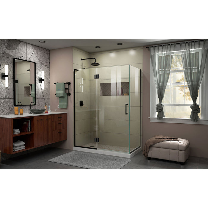 DreamLine E32430L-09 Unidoor-X 48 3/8"W x 30"D x 72"H Frameless Hinged Shower Enclosure in Satin Black