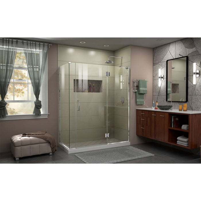DreamLine E3270634R-01 Unidoor-X 57"W x 34 3/8"D x 72"H Frameless Hinged Shower Enclosure in Chrome