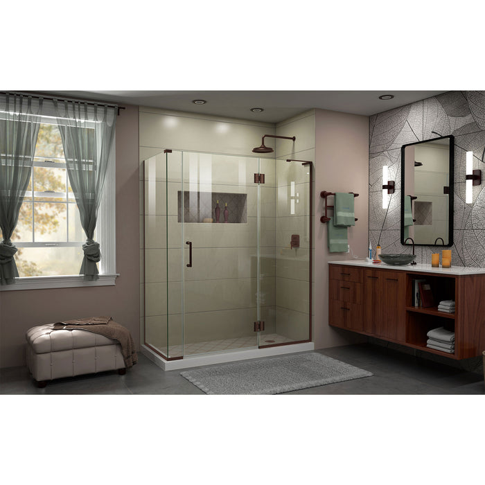 DreamLine E3270630R-06 Unidoor-X 57"W x 30 3/8"D x 72"H Frameless Hinged Shower Enclosure in Oil Rubbed Bronze