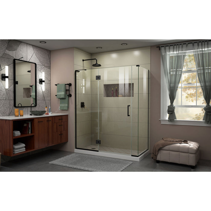 DreamLine E32706530L-09 Unidoor-X 57 1/2"W x 30 3/8"D x 72"H Frameless Hinged Shower Enclosure in Satin Black