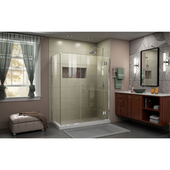 DreamLine E12514534-01 Unidoor-X 45 1/2"W x 34 3/8"D x 72"H Frameless Hinged Shower Enclosure in Chrome