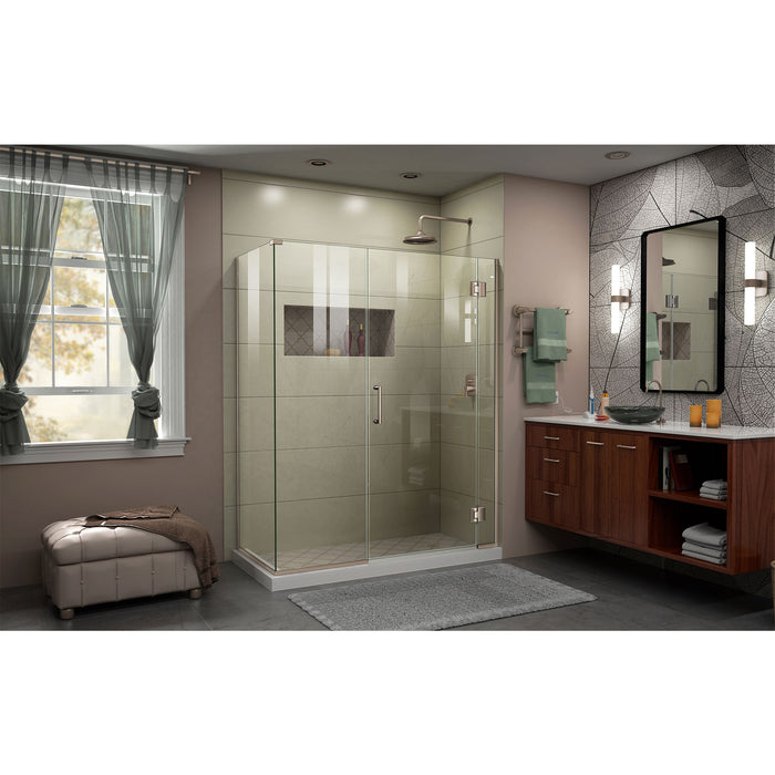 DreamLine E1230630-04 Unidoor-X 35"W x 30 3/8"D x 72"H Frameless Hinged Shower Enclosure in Brushed Nickel