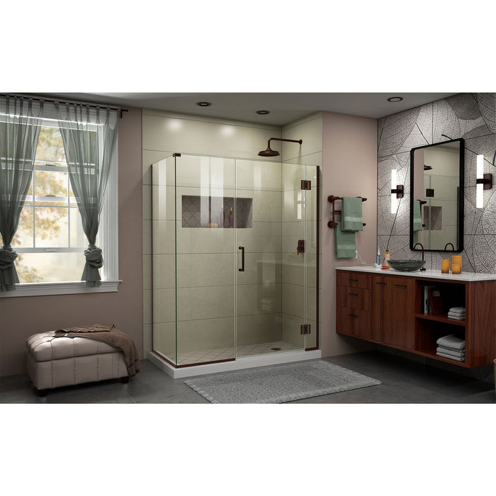 DreamLine E12306530-06 Unidoor-X 35 1/2"W x 30 3/8"D x 72"H Frameless Hinged Shower Enclosure in Oil Rubbed Bronze
