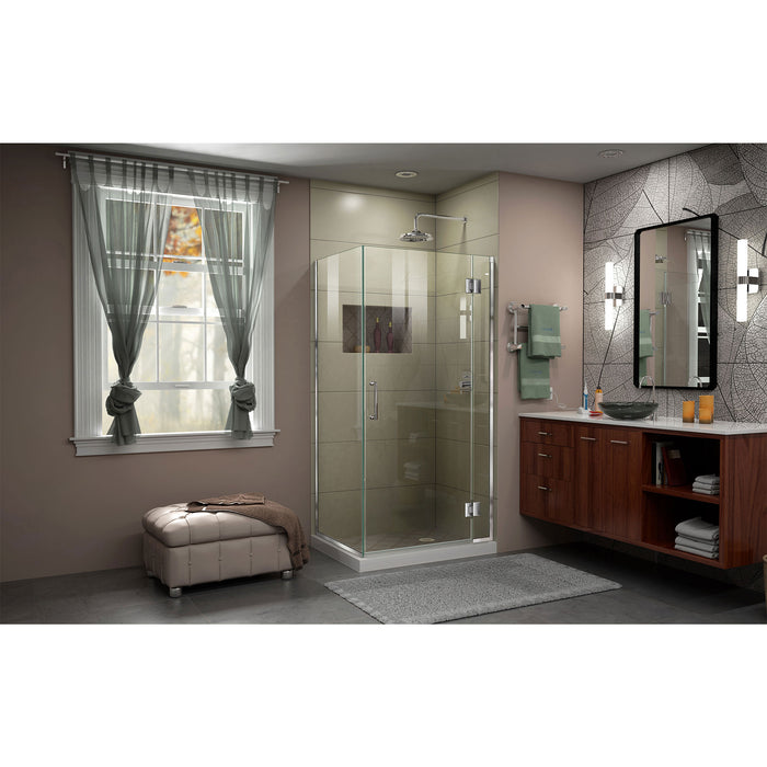 DreamLine E12734-01 Unidoor-X 33 3/8"W x 34"D x 72"H Frameless Hinged Shower Enclosure in Chrome