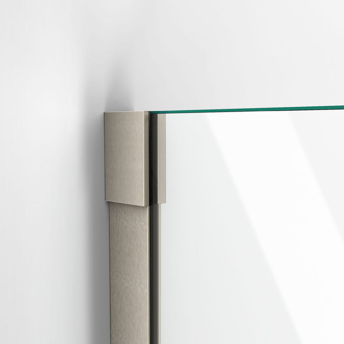 DreamLine D12322572-04 Unidoor-X 51 1/2-52"W x 72"H Frameless Hinged Shower Door in Brushed Nickel