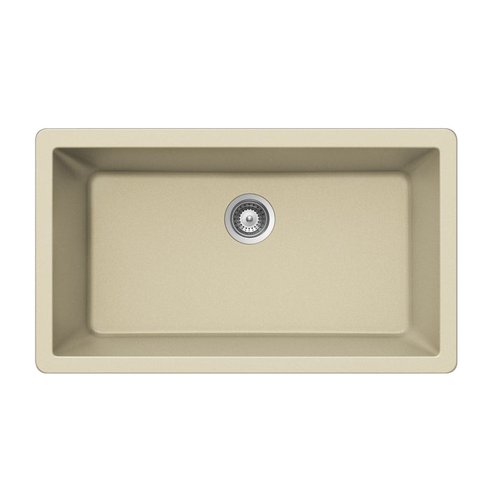 Houzer V-300U SAND Quartztone 33" Sand Granite Composite Undermount Single Bowl Kitchen Sink