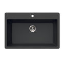 Houzer V-300 MIDNITE Quartztone 33" Midnite Granite Composite Topmount Single Bowl Kitchen Sink