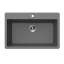Houzer V-300 SLATE Quartztone 33" Slate Granite Composite Topmount Single Bowl Kitchen Sink