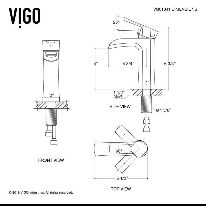 Vigo VG01041MB Paloma Single-Handle Waterfall Bathroom Sink Faucet in Matte Black