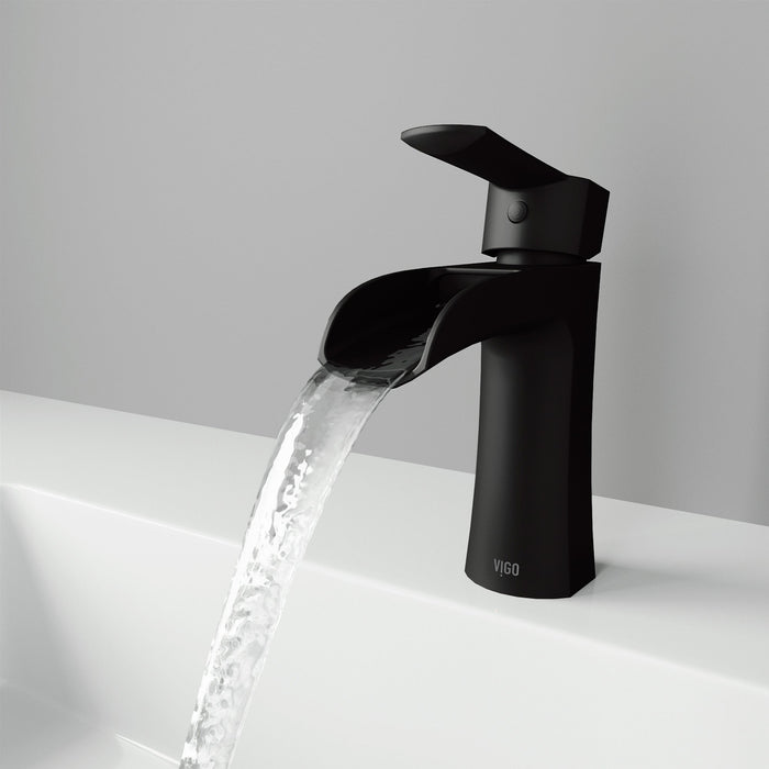 Vigo VG01041MB Paloma Single-Handle Waterfall Bathroom Sink Faucet in Matte Black