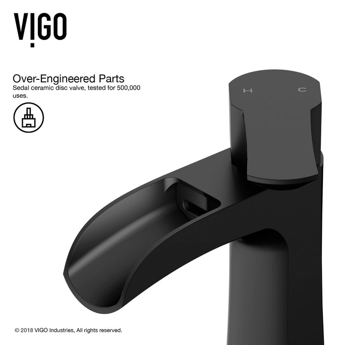 Vigo VG01041MB Paloma Single-Handle Waterfall Bathroom Sink Faucet in Matte Black